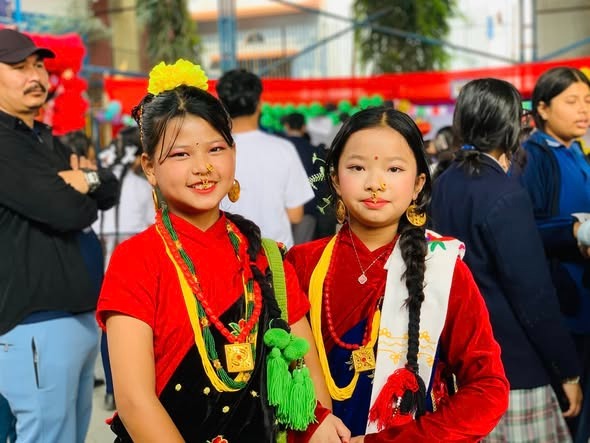 Students in Traditional Nepali Attire